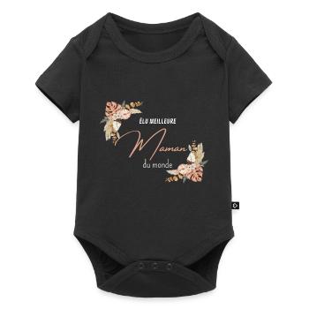 élu meilleure maman du monde - Body à manches courtes Premium Bébé - noir - Devant