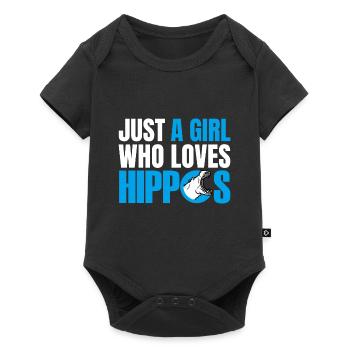 JUST A GIRL WHO LOVES HIPPOS - Baby Premium short-sleeve bodysuit - black - Front