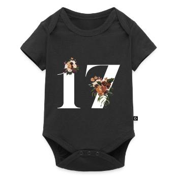 17th Anniversary Flowers (Gift of 17 years) - Baby Premium short-sleeve bodysuit - black - Front