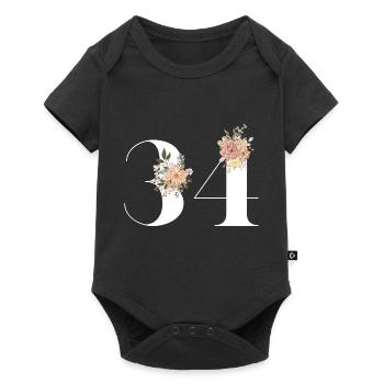 34th Anniversary Flowers (Gift of 34 years) - Baby Premium short-sleeve bodysuit - black - Front