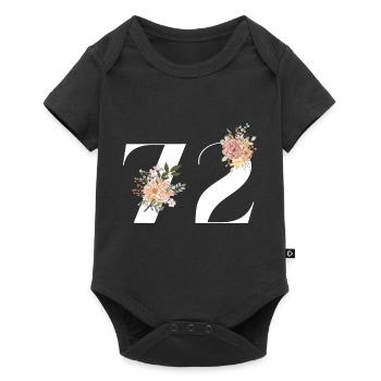 72nd Anniversary Flowers (Gift of 72 years) - Baby Premium short-sleeve bodysuit - black - Front