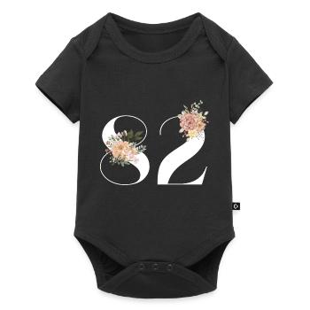 Blumen zum 82. Jahrestag (Geschenk von 82 Jahren) - Baby Premium Kurzarmbody - Schwarz - Vorne