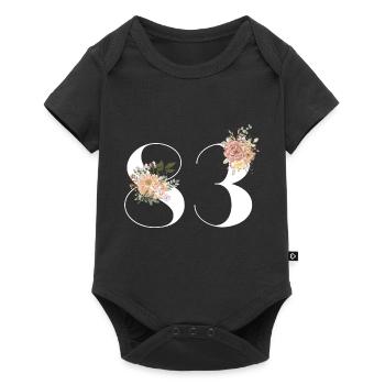 83rd anniversary in bloom (Gift of 83 years) - Baby Premium short-sleeve bodysuit - black - Front