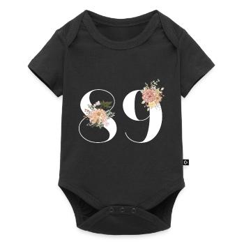89th Anniversary Flowers (Gift of 89 years) - Baby Premium short-sleeve bodysuit - black - Front