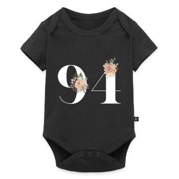 94th Anniversary Flowers (Gift of 94 years) - Baby Premium short-sleeve bodysuit - black - Front