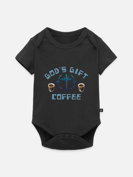 Coffee - Spruch - Baby Premium Kurzarmbody - Schwarz