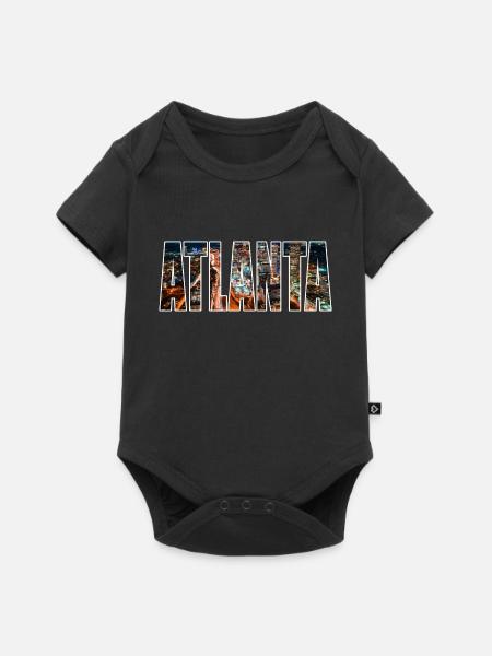Atlanta - Baby Premium Kurzarmbody - Schwarz