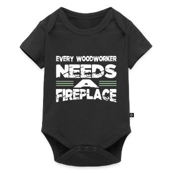charpentier chemises bébé et tout-petit tronçonneuse - Body à manches courtes Premium Bébé - noir - Devant