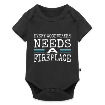 quote chainsaw tree woodcutter lumberman - Baby Premium short-sleeve bodysuit - black - Front