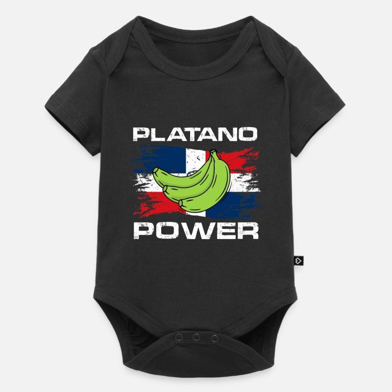 platano power conception du drapeau de la République dominicaine - Body à manches courtes Premium Bébé - noir