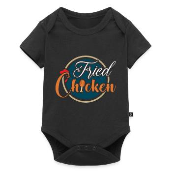 Fried Chicken frittiertes Fett Hühnchen Hähnchen - Baby Premium Kurzarmbody - Schwarz - Vorne
