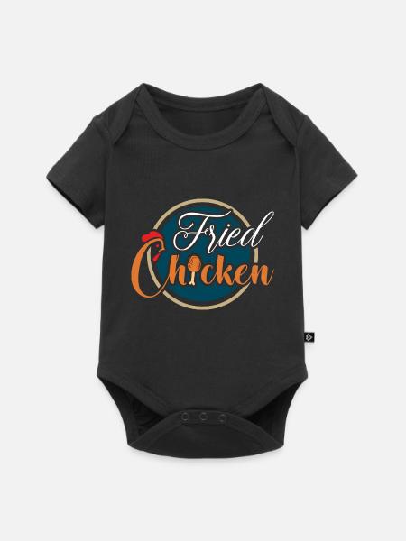 Poulet frit Poulet gras frit - Body à manches courtes Premium Bébé - noir