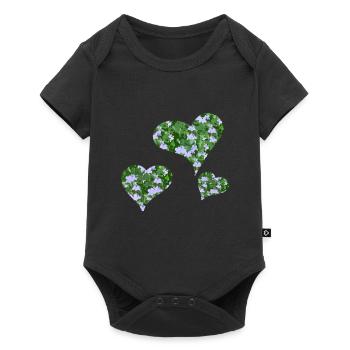 Cœur de fleur - Body à manches courtes Premium Bébé - noir - Devant