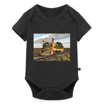 Steampunk steam locomotive - Baby Premium short-sleeve bodysuit - black - Front