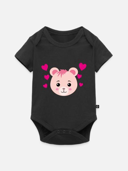 Bear Hearts - Baby Premium short-sleeve bodysuit - black