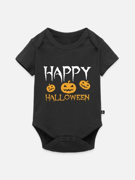 Fröhliches Halloween - Baby Premium Kurzarmbody - Schwarz
