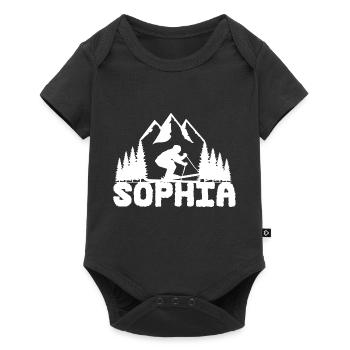 Skier First name Sophia Name Winter sports - Baby Premium short-sleeve bodysuit - black - Front