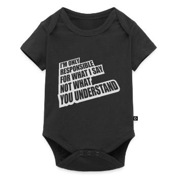 ce que je dis citation - Body à manches courtes Premium Bébé - noir - Devant