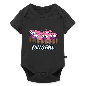Full Stall Pig Paragliding - Baby Premium short-sleeve bodysuit - black - Front