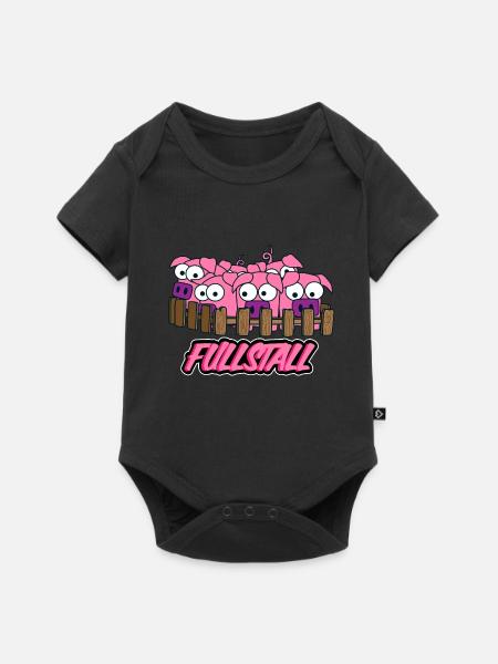 Full Stall Schweine Paragliding - Baby Premium Kurzarmbody - Schwarz