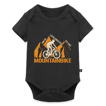 Lieblingstier = Mountainbike - MTB Mountainbike - Baby Premium Kurzarmbody - Schwarz - Vorne