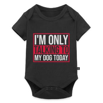 only talking to dog - Baby Premium short-sleeve bodysuit - black - Front