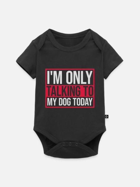 only talking to dog - Baby Premium Kurzarmbody - Schwarz