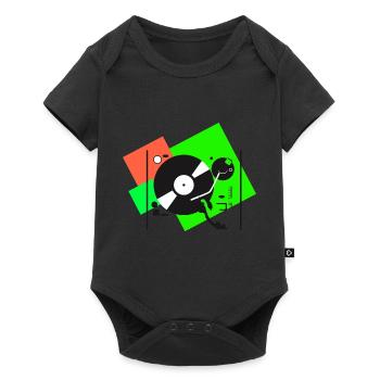 colorful turntables6 - Baby Premium short-sleeve bodysuit - black - Front