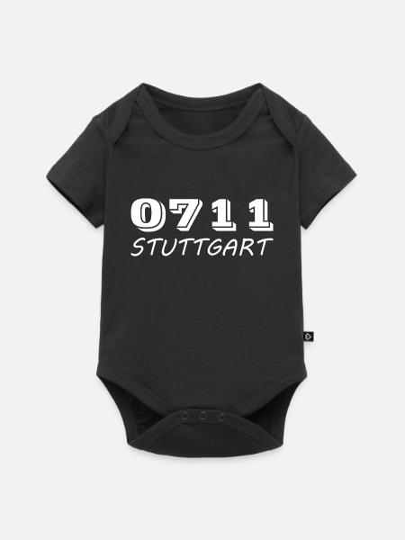 0711 Stuttgart College-Sweatjacke - Baby Premium Kurzarmbody - Schwarz