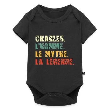 Charles l homme le mythe la légende - Body à manches courtes Premium Bébé - noir - Devant