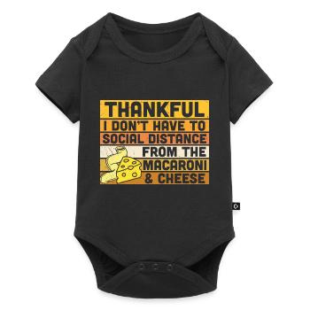 thankful - quotes thanksgiving - Body à manches courtes Premium Bébé - noir - Devant