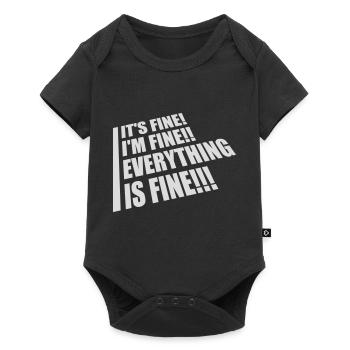 everything is fine quote - Baby Premium short-sleeve bodysuit - black - Front