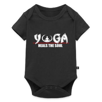 Yoga heals the soul - Baby Premium short-sleeve bodysuit - black - Front