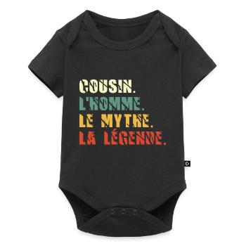 cousin l homme le mythe la légende / humour cousin - Body à manches courtes Premium Bébé - noir - Devant