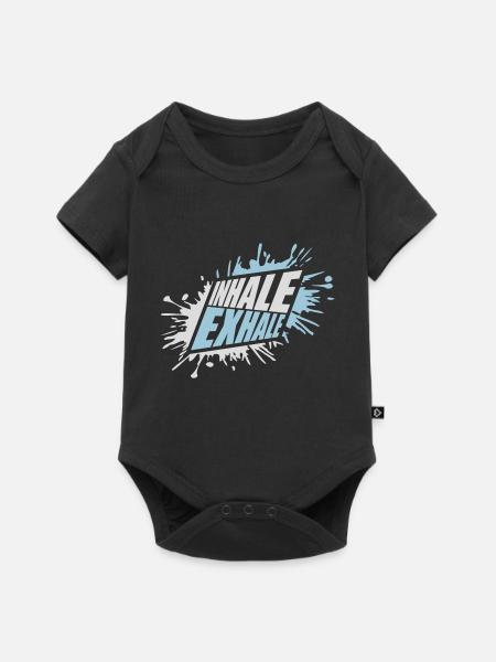 inhale exhale yoga Zitat - Baby Premium Kurzarmbody - Schwarz