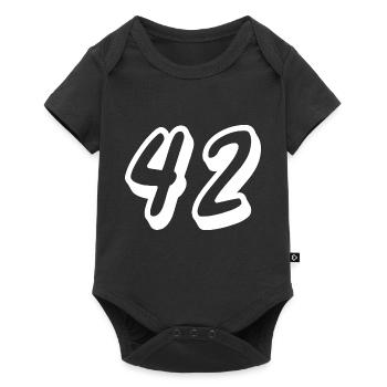 42 weiss - Baby Premium Kurzarmbody - Schwarz - Vorne