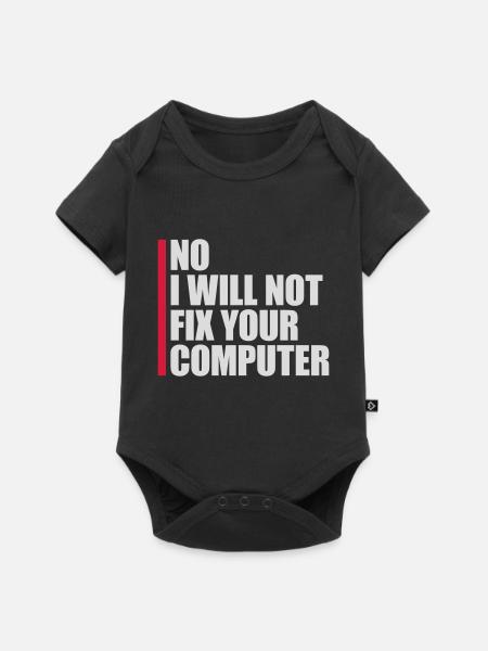 not fix your computer - Baby Premium Kurzarmbody - Schwarz