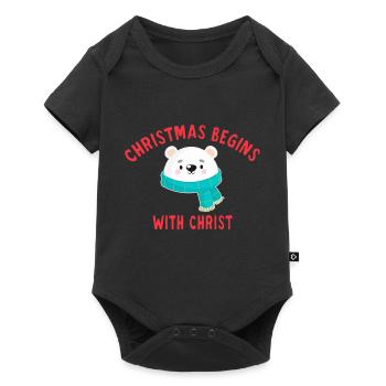 Christmas Begins With Christ - Body à manches courtes Premium Bébé - noir - Devant