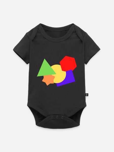 Formen bunt - Baby Premium Kurzarmbody - Schwarz