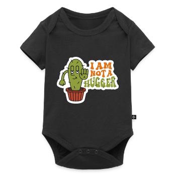 Ich bin kein Hugger Sarkastic Cactus Design - Baby Premium Kurzarmbody - Schwarz - Vorne