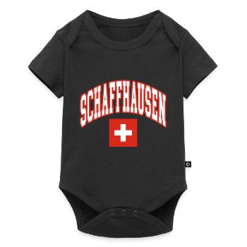 Schaffhausen swiss flag - Baby Premium short-sleeve bodysuit - black - Front