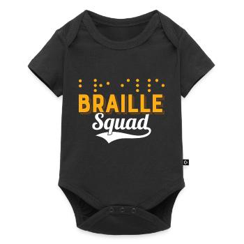 Braille Squad Blindness Impaired Braille Dots - Baby Premium Kurzarmbody - Schwarz - Vorne
