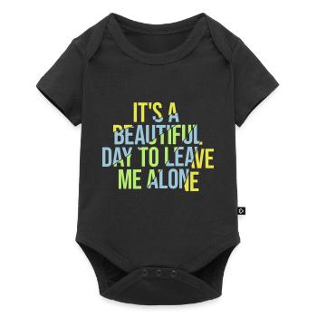 leave me alone day - Baby Premium Kurzarmbody - Schwarz - Vorne
