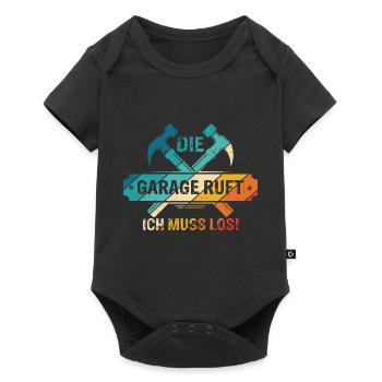 Die Garage ruft Ich muss los - Auto KFZ Liebhaber - Baby Premium Kurzarmbody - Schwarz - Vorne