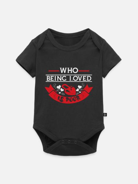 WER LIEBE IST, IST ARM - Baby Premium Kurzarmbody - Schwarz