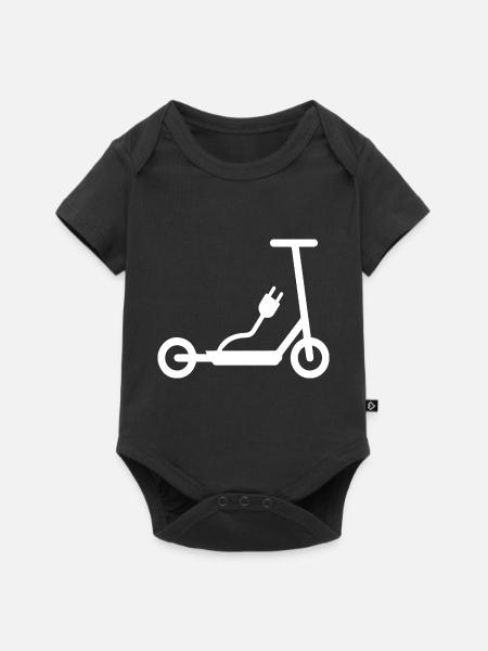 E-Scooter E-Roller Scooter - Baby Premium Kurzarmbody - Schwarz