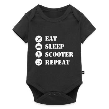E-Scooter E-Roller Scooter - Baby Premium Kurzarmbody - Schwarz - Vorne