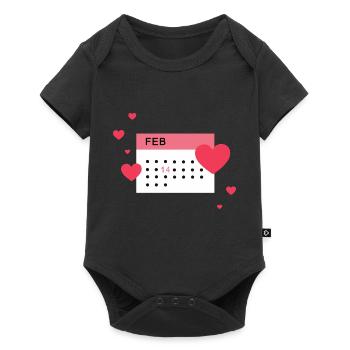 Calendar 14 Multiple Heart - Baby Premium short-sleeve bodysuit - black - Front