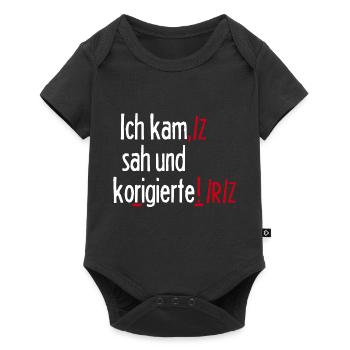 Grammatik Deutsch Lustiger Spruch Geschenk Lehrkra - Baby Premium Kurzarmbody - Schwarz - Vorne