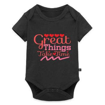 Great Things Take Time - Baby Premium short-sleeve bodysuit - black - Front